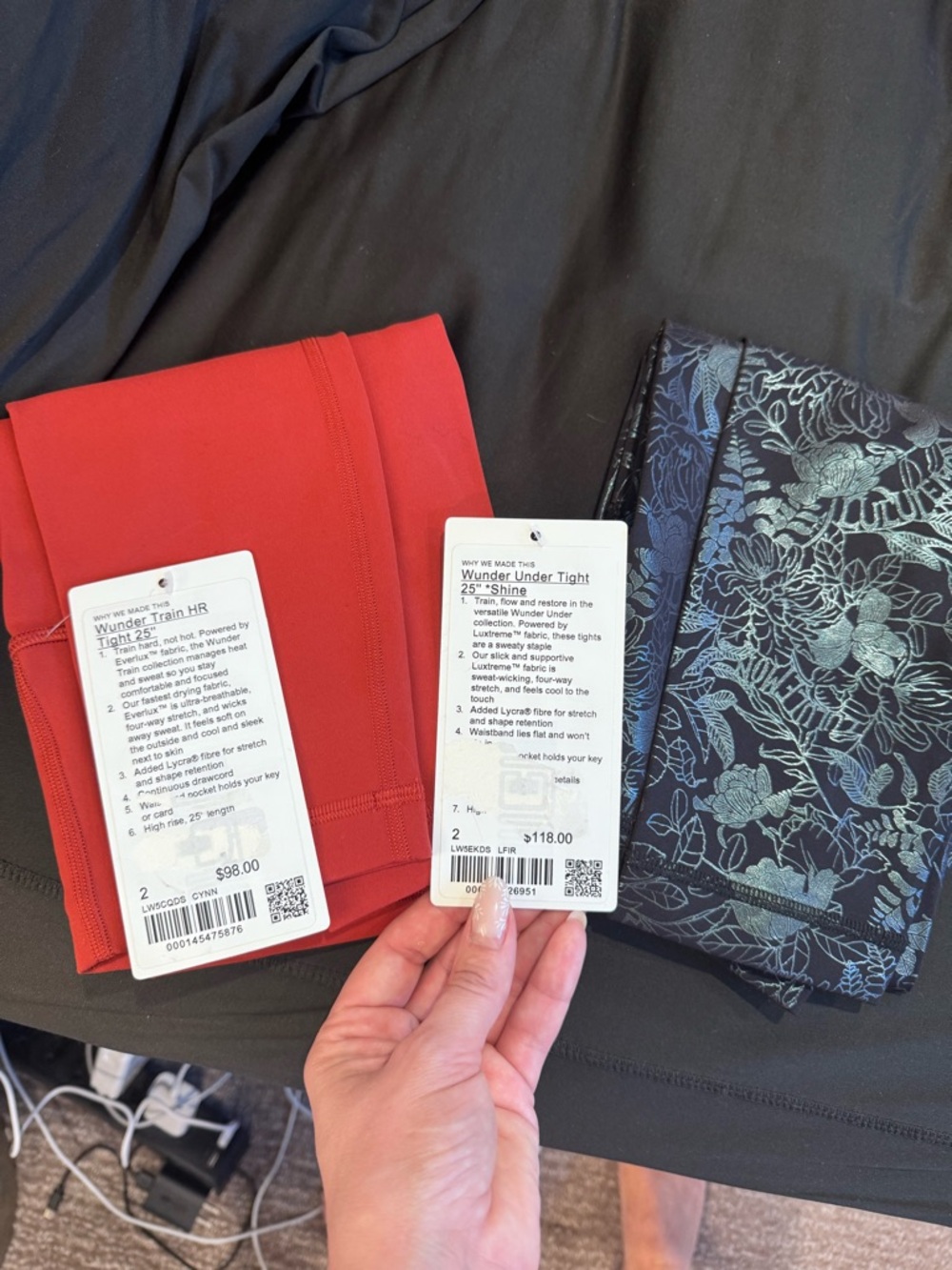 lululemon athletica Red & Black Patterned Track Pants/Joggers